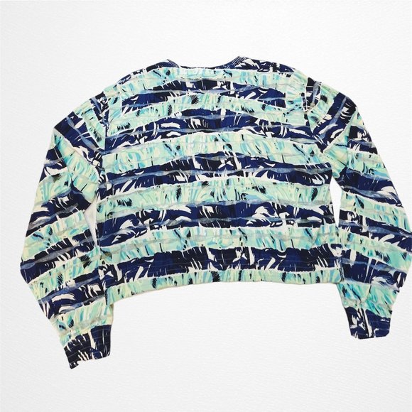 Kenzo Blue Floral Stripe Lightweight Sweater (M) NWT - Picture 6 of 10